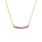 1.32 TCW Round Amethyst Lab Made Diamond- February Birthstone Bar Necklace 4