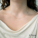 0.60 CT Round Moissanite Diamond Floating Diamond Bezel Necklace in Solid Gold 2