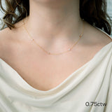 0.60 CT Round Moissanite Diamond Floating Diamond Bezel Necklace in Solid Gold 2