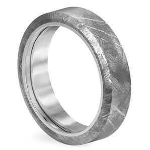 Classic Meteorite Wedding Band for Men's in Solid Gold