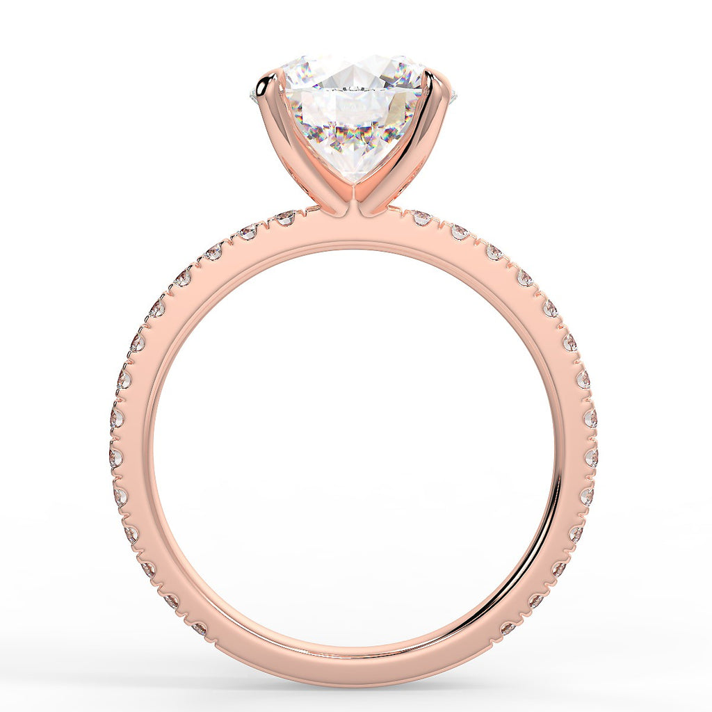 Stunning 2.0 CT Round Moissanite Engagement Ring with Hidden Halo & Pave Design 9
