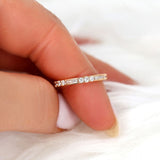 Stunning 0.67 CT Round & Baguette Moissanite Stones Vintage Wedding Band 4