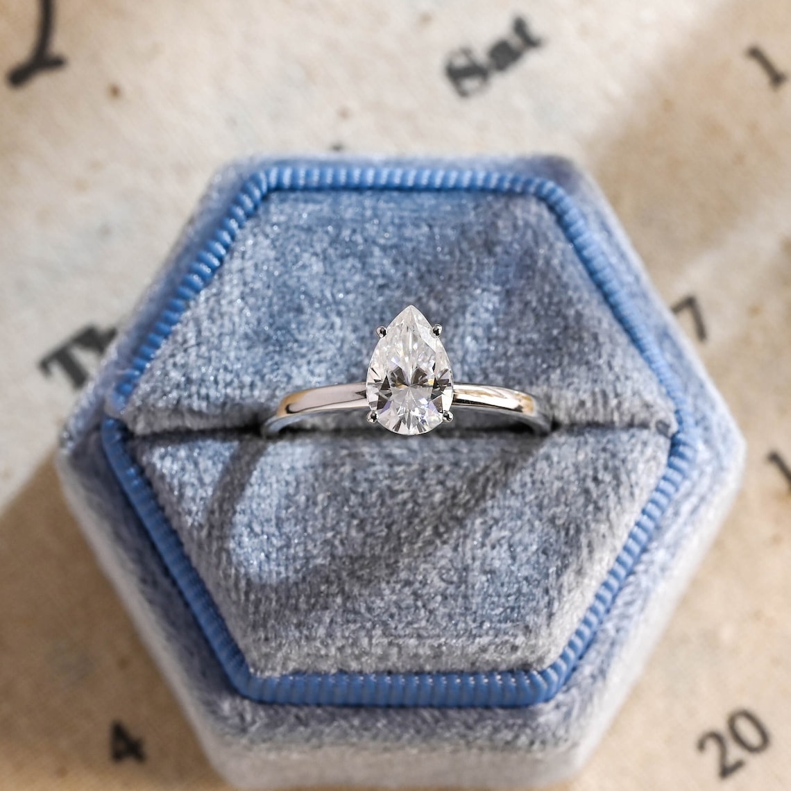 Stunning 2.0 CT Pear Moissanite Engagement Ring with Solitaire Design 9