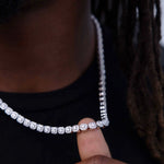 40 CT Round Moissanite Diamond Tennis Silver Necklace For Him 3