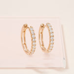 0.83 TCW Round Cut Moissanite Earrings in Gold 3