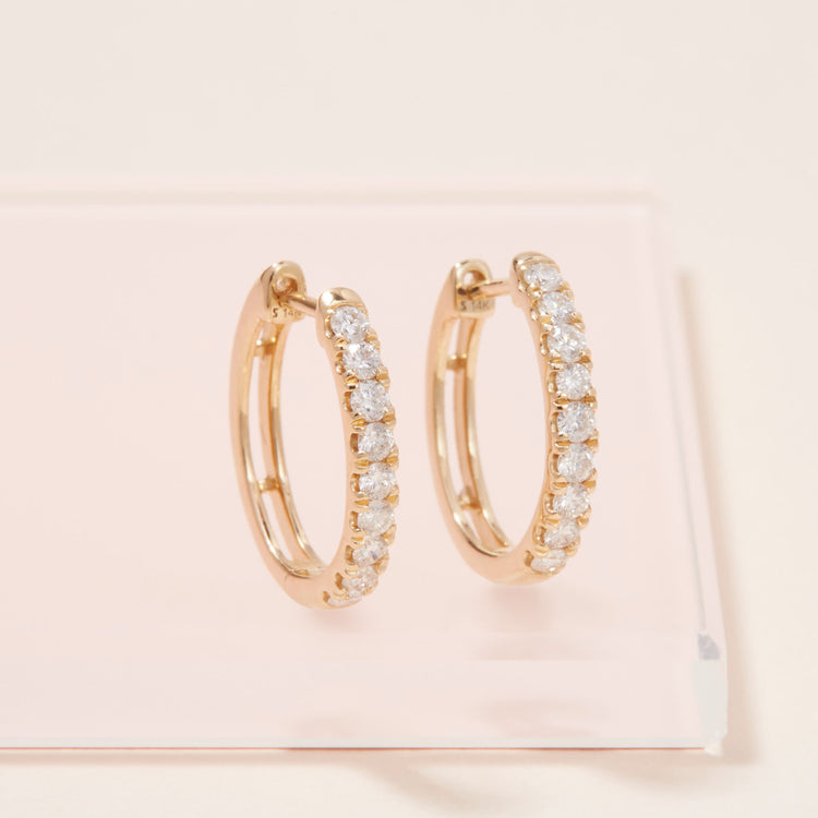 0.83 TCW Round Cut Moissanite Earrings in Gold 3
