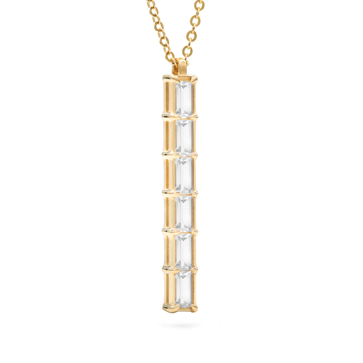 0.14 CT Baguette April Lab Made Diamond- April Birthstone Necklace 8