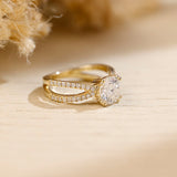 Stunning 2.0 CT Round Moissanite Engagement Ring with Split Shank & Pave Design 1