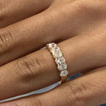 Stunning 0.87 CT Oval Moissanite Stones Bezel Wedding Bands 2