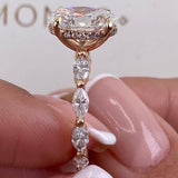 Stunning 2.5 CT Oval Moissanite Engagement Ring in a Hidden Halo Design 7