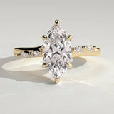 2 CT Marquise Pave Lab Grown Diamond Engagement Ring