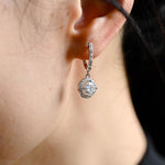 1.30 TCW Round Cut Moissanite Drop Earrings in Gold 5