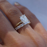 Stunning 0.4 TCW Radiant Moissanite Stone Half Eternity Wedding Band 3