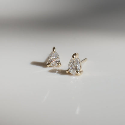 2.0 TCW Pear Cut Moissanite Stud Earrings in Gold 1