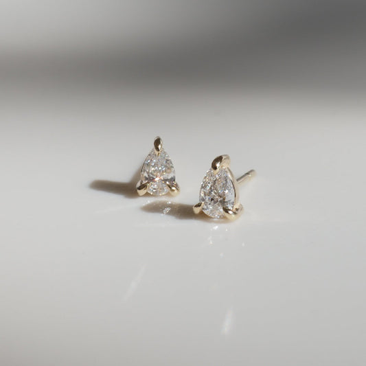 2.0 TCW Pear Cut Moissanite Stud Earrings in Gold 1
