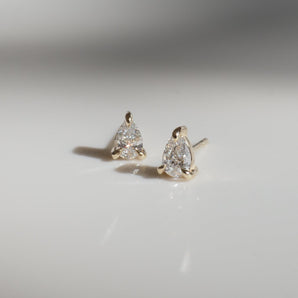 2.0 TCW Pear Cut Moissanite Stud Earrings in Gold