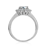 Round Cut Halo Style Cubic Zirconia in 925 Sterling Silver Ring 2