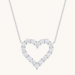 0.40 TCW Round Moissanite Diamond Heart Pendant Necklace in Solid Gold 3