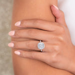 Stunning 3.0 CT Cushion Moissanite Engagement Ring with Pave & Halo Design 6