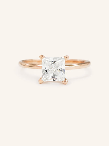 Stunning 1 CT Princess Moissanite Engagement Ring With Solitaire Design 5