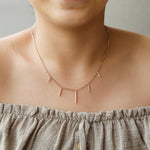0.60 TCW Round Moissanite Diamond Bar Necklace in Solid Gold 3