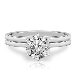 Stunning 1.0- 2.0 CT Round Moissanite Engagement Ring with Solitaire Design