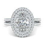 Stunning 0.5 CT Oval Moissanite Stones Engagement Ring In Double Halo & Pave Design 1