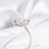 Stunning 4.0 CT Radiant Cut Moissanite Engagement Ring with Hidden Halo & Pave Design 2