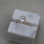 1.21 CT Oval Cut Pave CVD E/VS1 Diamond Engagement Ring 2