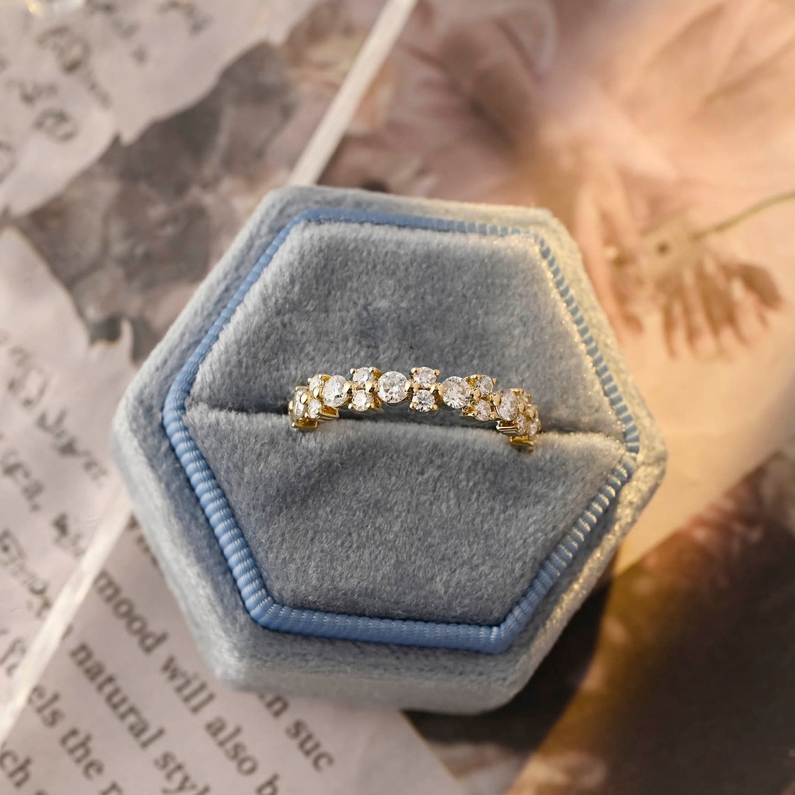 0.2 TCW Round Cut Moissanite Bridal Wedding Band 9
