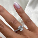 Stunning 2.0 CT Emerald Moissanite Engagement Ring with Pave Design 3