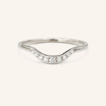 Stunning 0.2 TCW Round Moissanite Stones Curved Wedding Bands 3
