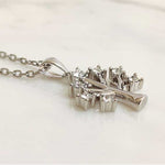 Round Cut Cubic Zirconia in 925 Sterling Silver Necklace 3