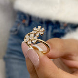Stunning 0.71 CT Round & Pear Moissanite Stones Lifestyle Wedding Bands 6