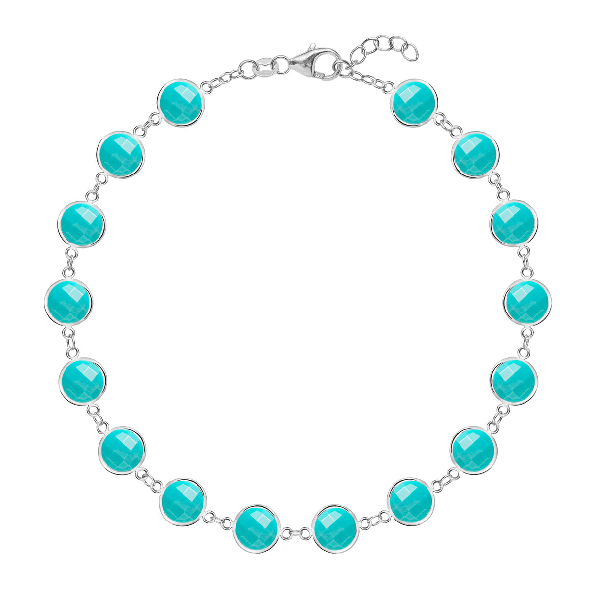 14.4 TCW Round Topaz Lab Made Diamond- December Birthstone Bracelet 7