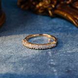 0.2 TCW Emerald & Round Cut Moissanite Bridal Wedding Band 1