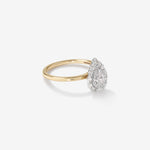 Stunning 0.8 TCW Pear Moissanite Engagement Ring In Cluster Design 4