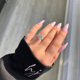 Stunning 3.0 CT Cushion Moissanite Engagement Ring with Hidden Halo & Pave Design 8
