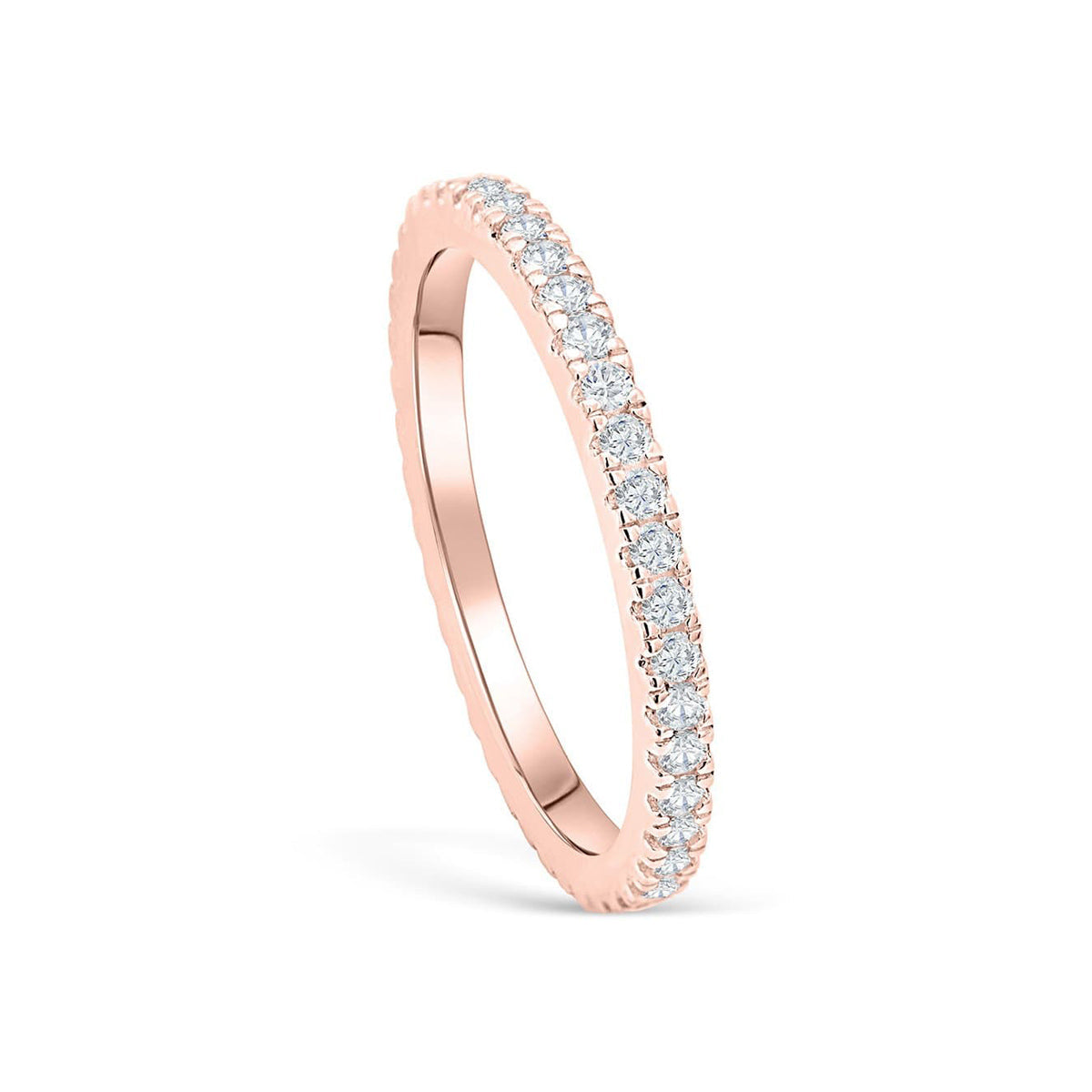 Stunning 0.4 TCW Round Moissanite Stone In Full Eternity Wedding Band 2