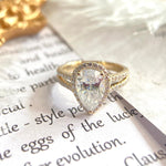 Stunning 3.0 CT Pear Moissanite Engagement Ring with Halo & Pave Design 1