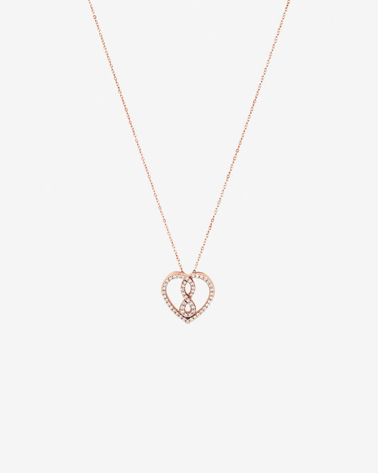 Round Cut Cubic Zirconia in 925 Sterling Silver Necklace 1