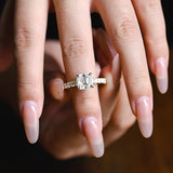 Stunning 1.0 - 2.0 CT Asscher Moissanite Engagement Ring With Pave Design 4