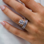 Emerald Cut Solitaire Style Cubic Zirconia in 925 Sterling Silver Ring 1