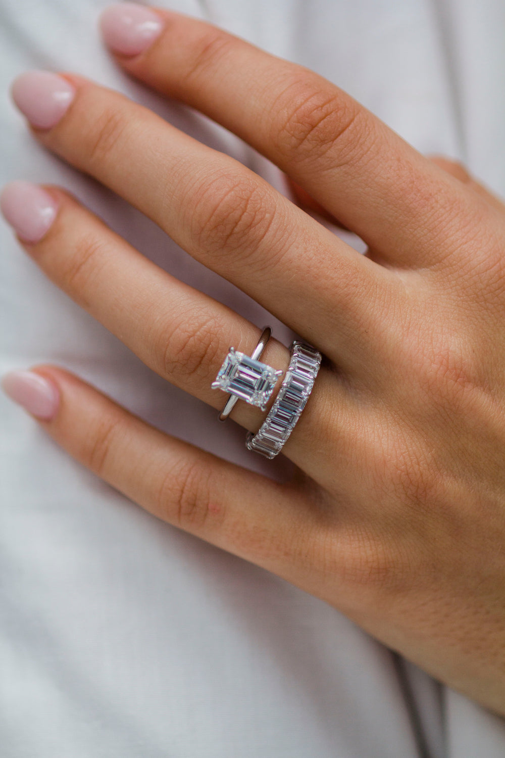 Emerald Cut Solitaire Style Cubic Zirconia in 925 Sterling Silver Ring 1