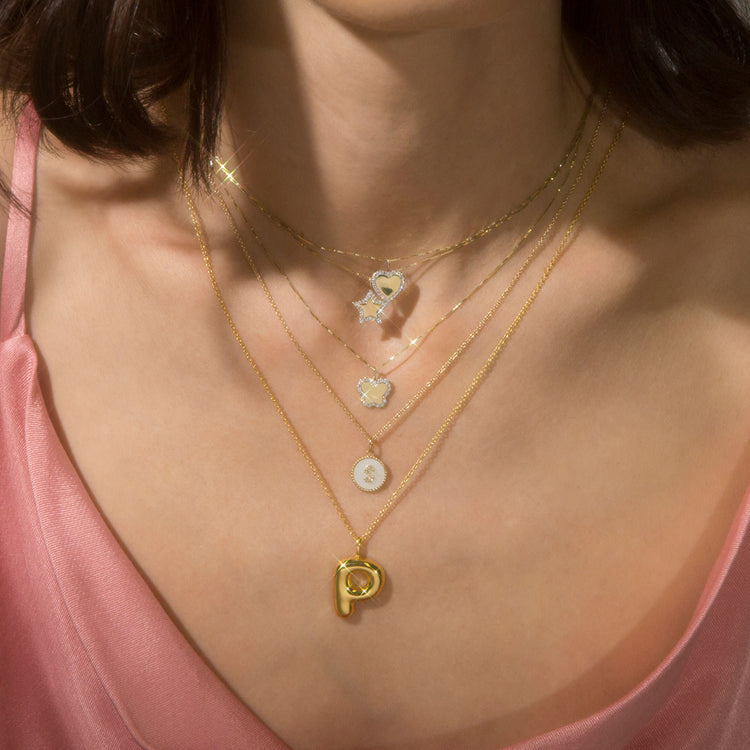 0.40 TCW Round Moissanite Diamond Star Pendant Necklace in Solid Gold 7