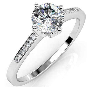 Round Cut channel Setting Cubic Zirconia in 925 Sterling Silver Ring