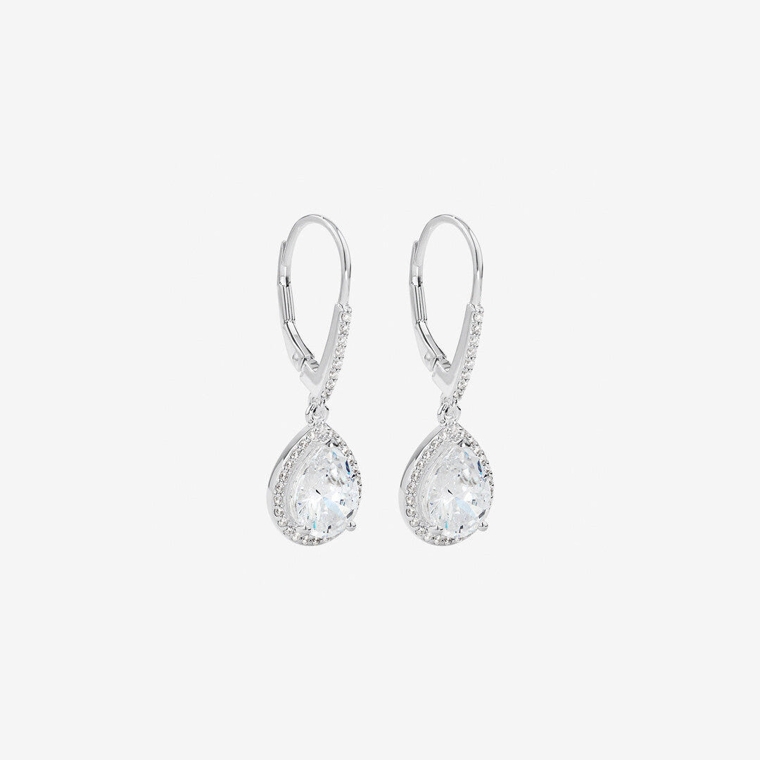 Round Cut Cubic Zirconia in 925 Sterling Silver Earrings 1