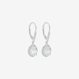 Round Cut Cubic Zirconia in 925 Sterling Silver Earrings 1