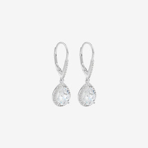 Round Cut Cubic Zirconia in 925 Sterling Silver Earrings