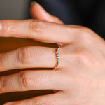Stunning 0.1 TCW Round Moissanite Stones Curved Wedding Bands 5